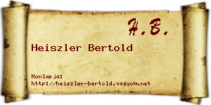 Heiszler Bertold névjegykártya